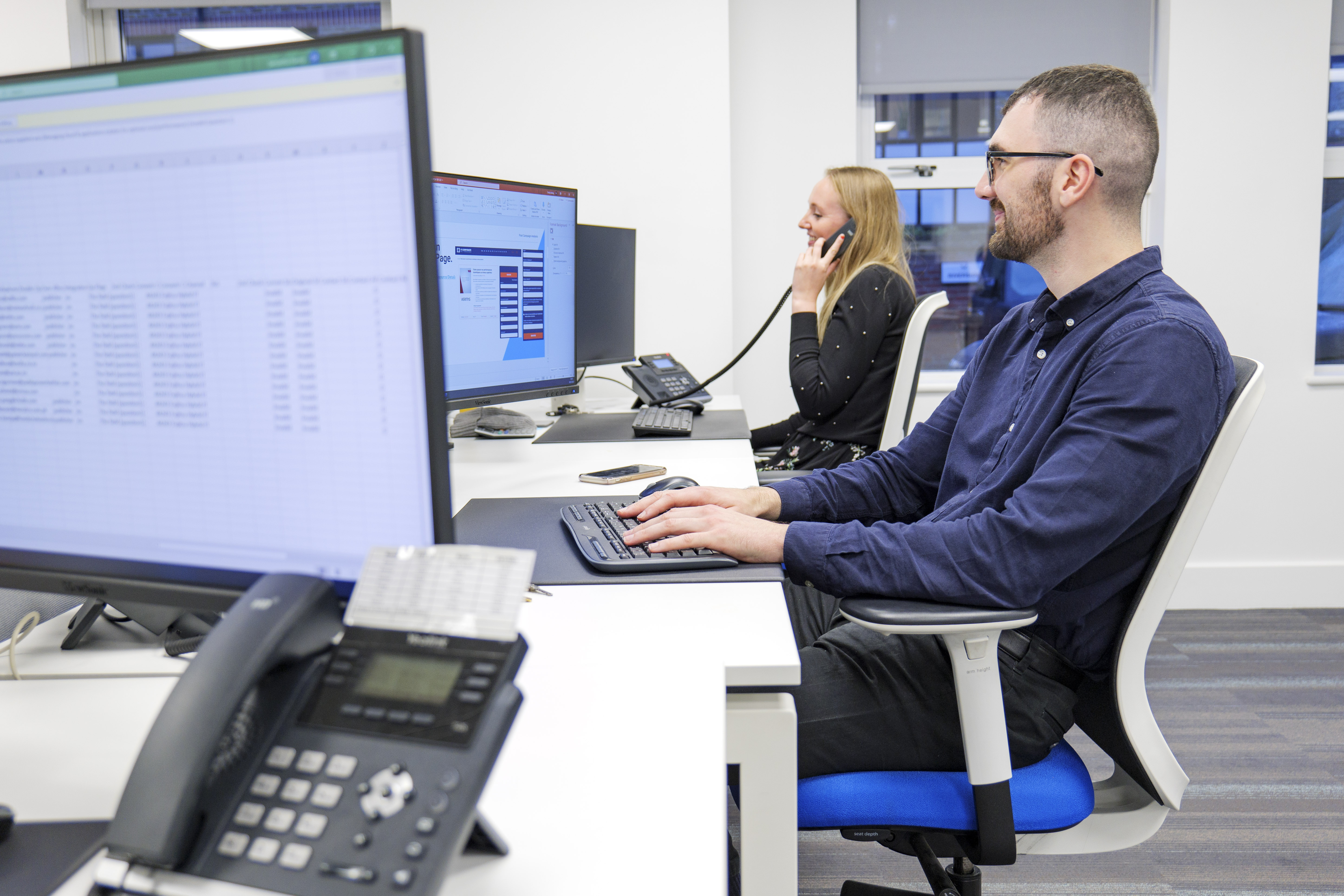 Headley Media colleagues working on lead generation campaigns for clients