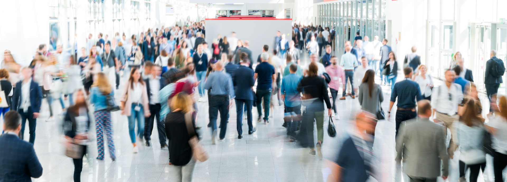 Lots of professionals at a trade show